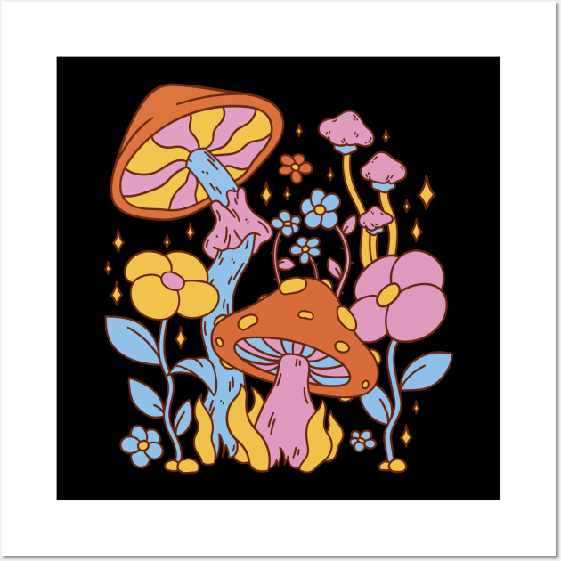 Hippie Mushroom Wall Art by Urban_Vintage